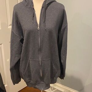 Gildan Heavy Blend Charcoal Zip Up Hoodie